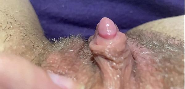  Huge clitoris rubbing and jerking orgasm in extreme close up masturbation HD POV